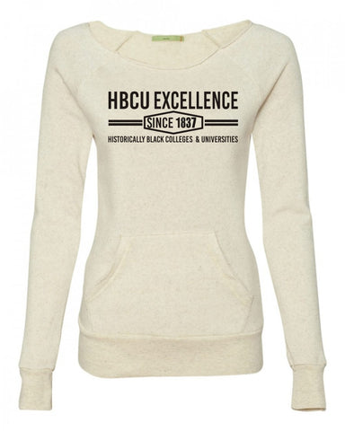 HBCU Excellence Sweatshirt- Cream with Black