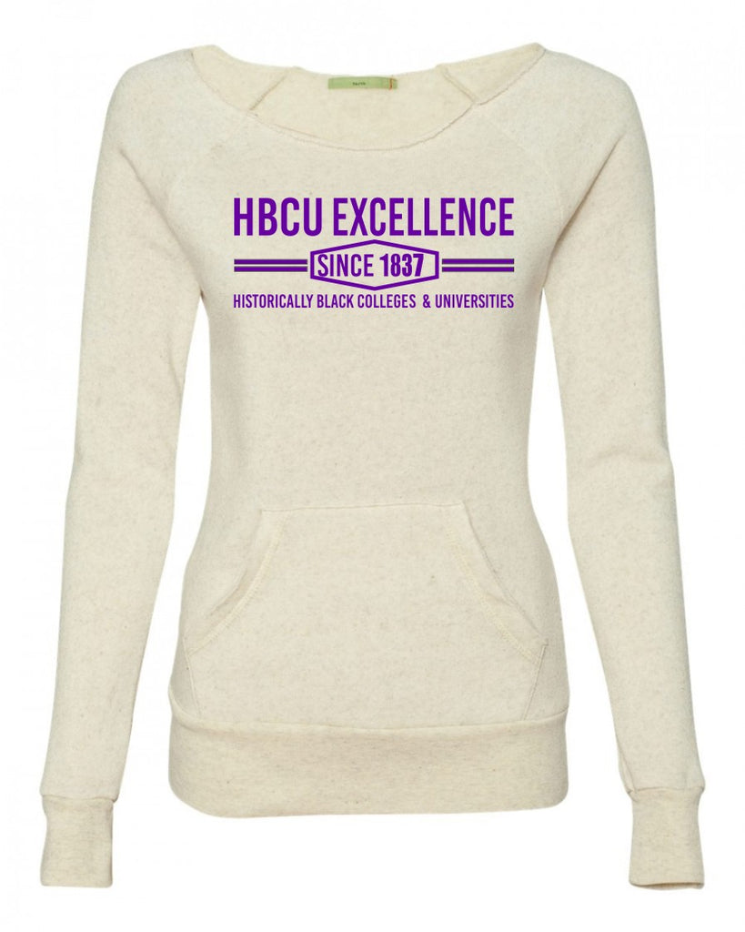 HBCU Excellence Sweatshirt- Cream with Purple